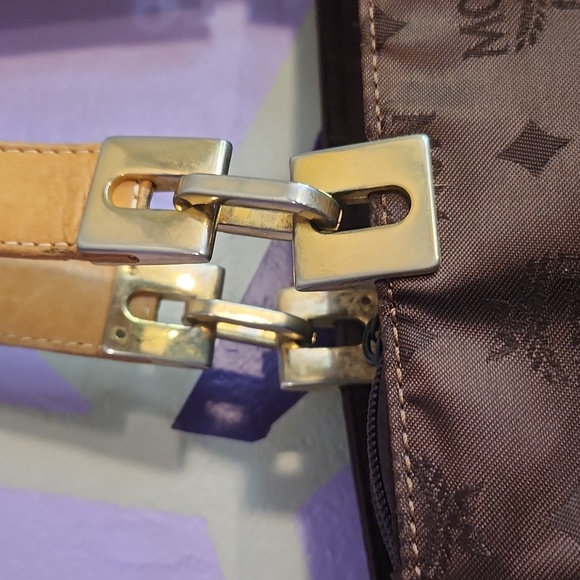 MCM Brown Monogram Nylon Zip Tote - Picture 4 of 15